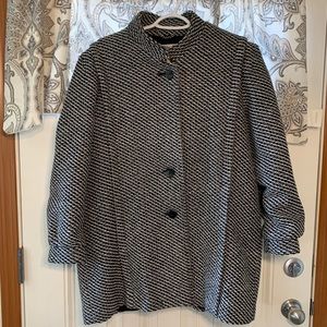British Mist Womens Wool Tweed Oversized Pea Coat Size 15/16